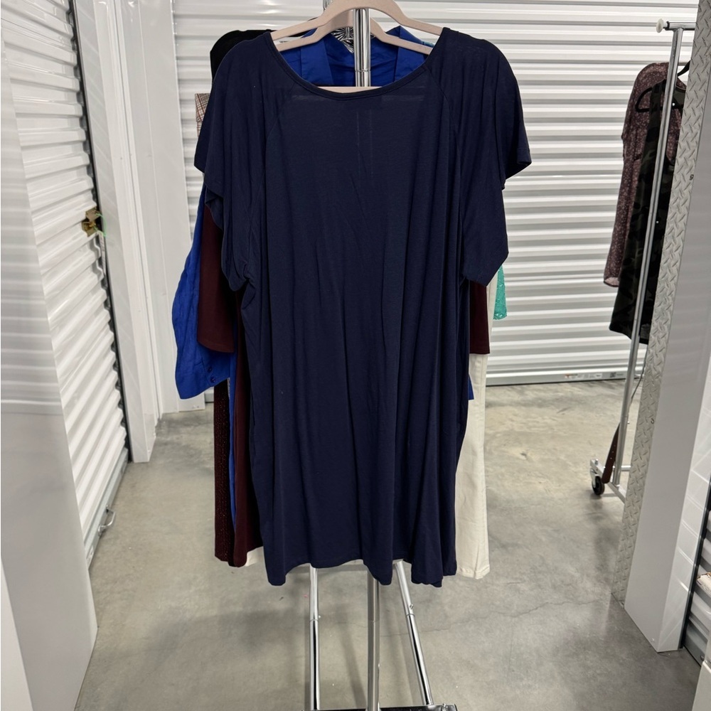 Swim Suits for all | Box-Pleat Cover Up in Navy | size: 3X - Picture 3 of 5